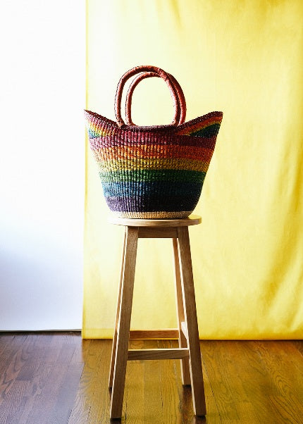 Bolga Shopper-Rainbow