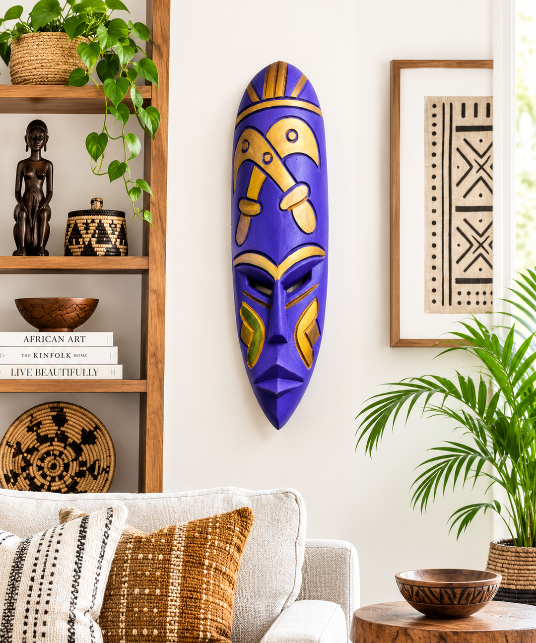 Adinkra Hand Carved African Mask-Akofena
