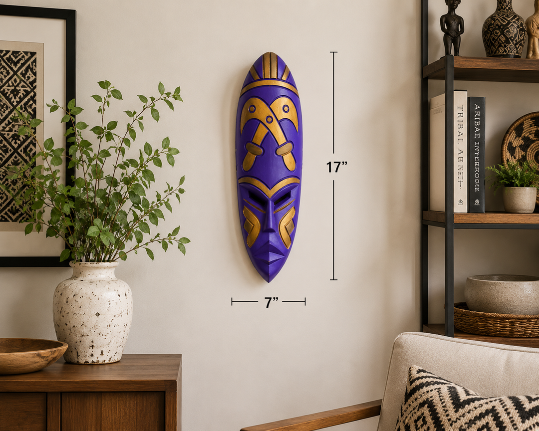 Adinkra Hand Carved African Mask-Akofena