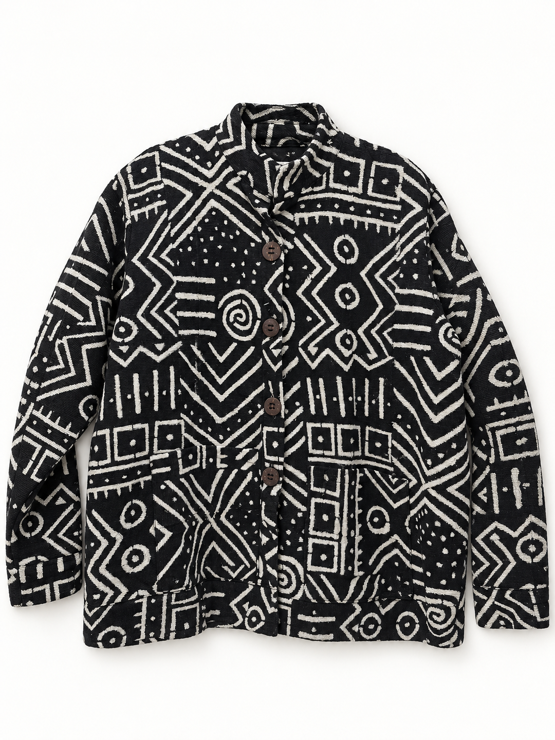 Lareba Black & White Bogolan Jacket