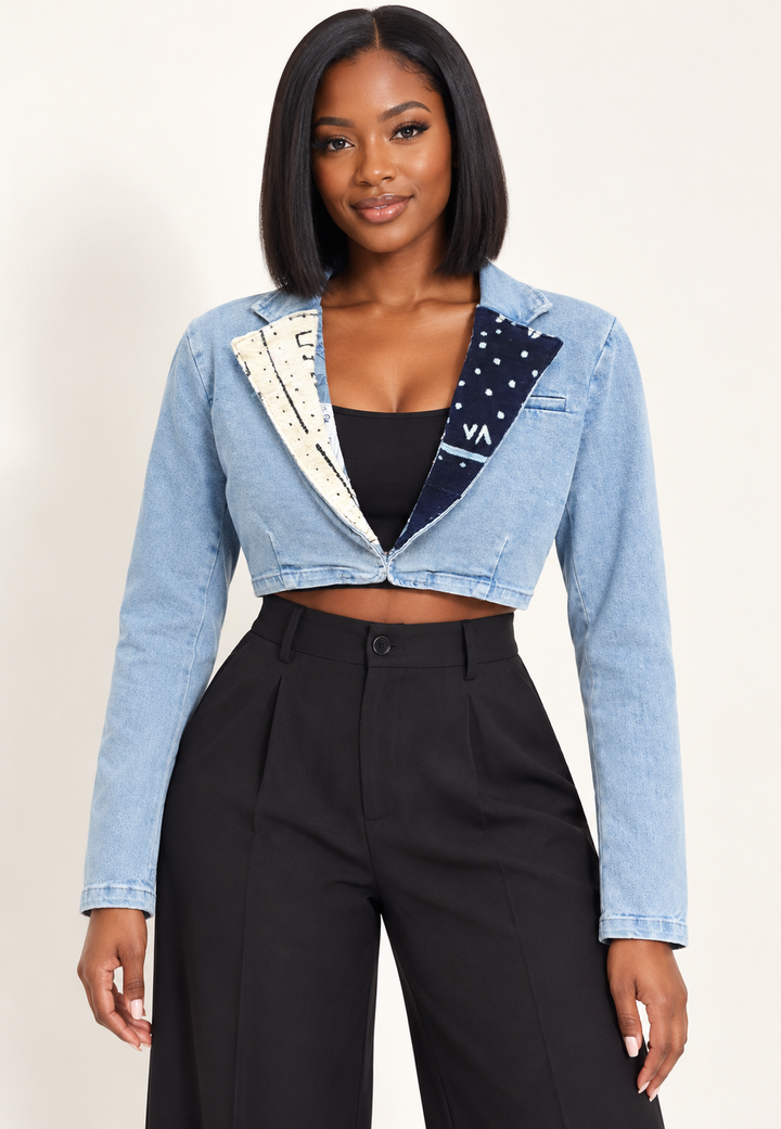Ananse Ntontan Denim Fusion Upcycled Jacket
