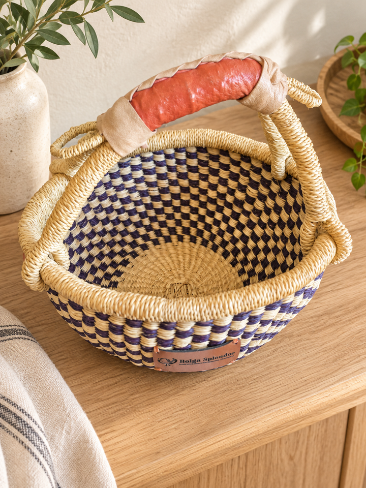 Small Bolga Storage Basket — Handmade by the Women of Ayebase