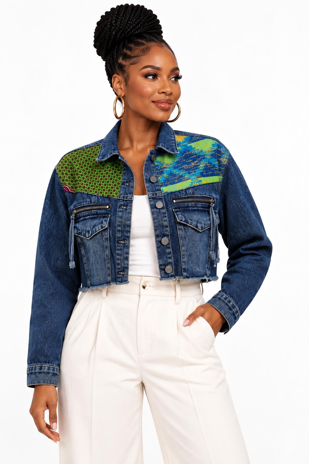 Akofena -Denim Fusion Upcycled Jacket