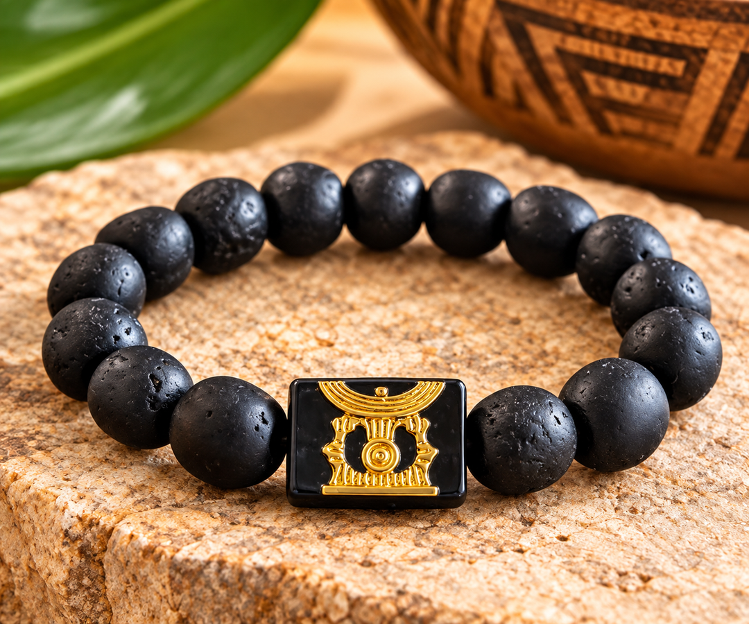 EcoAdinkra Ohene Adwa Bracelet | Recycled Glass Beads – Handmade in Ghana