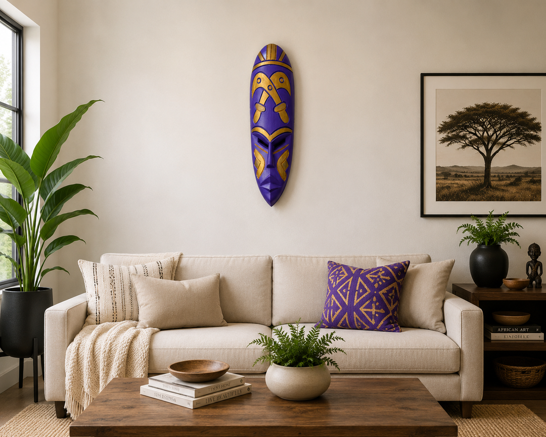 Adinkra Hand Carved African Mask-Akofena