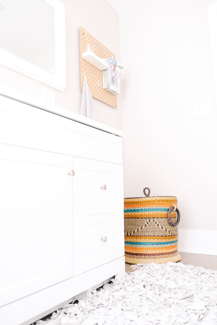 Handwoven Bolga Storage Basket with Lid