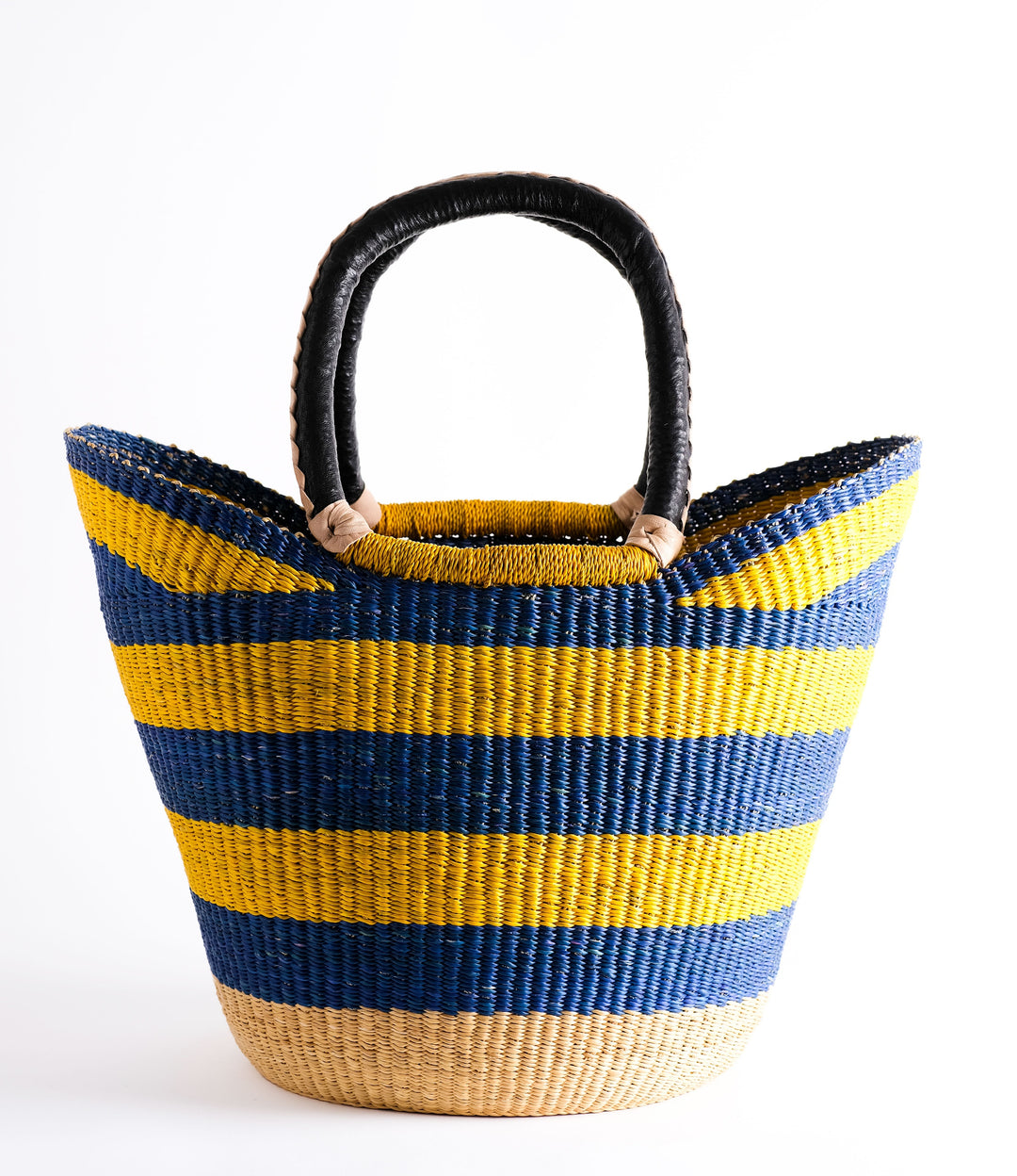 Bolga Shopper-Blue and Gold