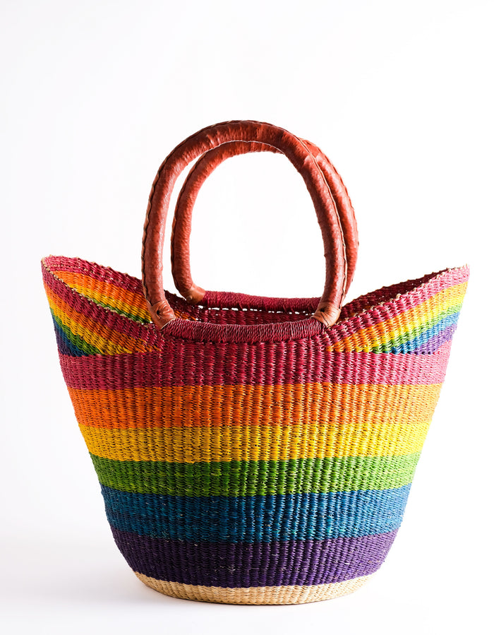 Bolga Shopper-Rainbow